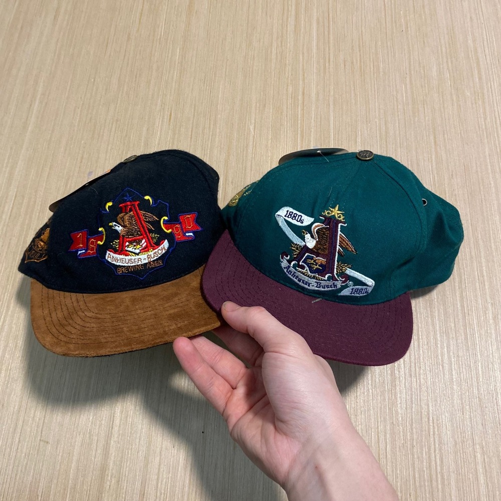 Vintage Anheuser-Busch Collector's Edition Hats 1995 1996 Limited Series 2 Pack
